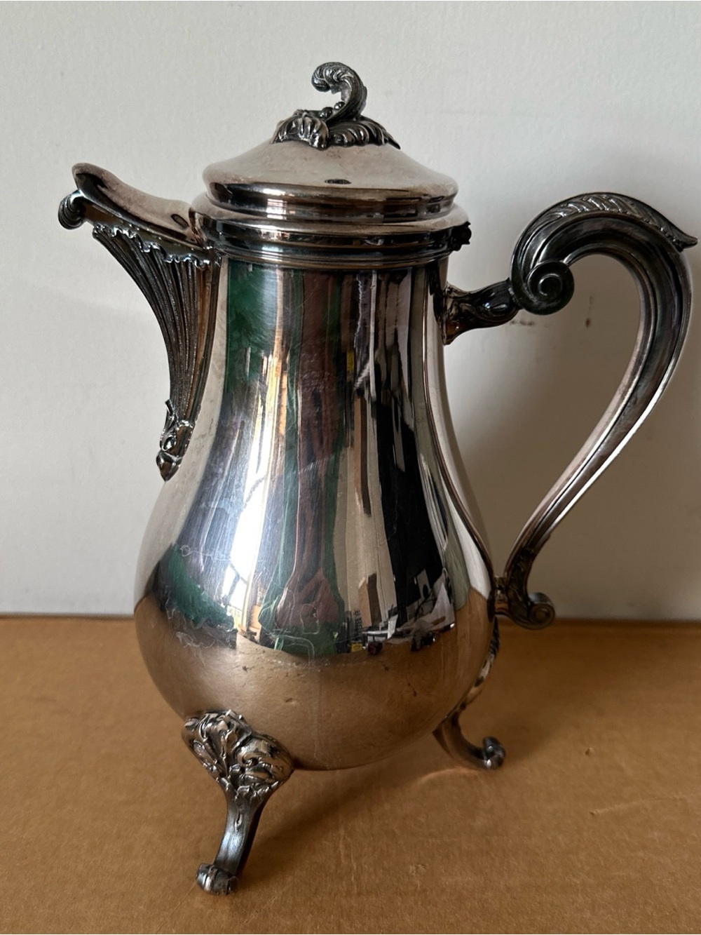 Christofle Silver Plated Coffee Urn with Ornate Handle